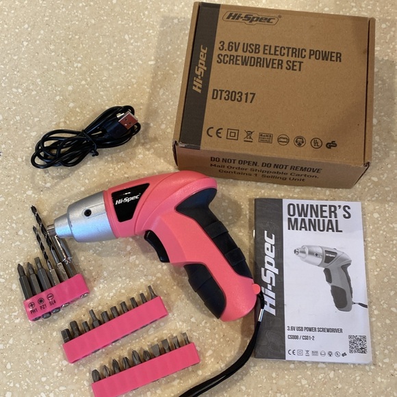 Ladies’ pink drill. Used about 3 times. 26 different bits. USB charger. - Picture 2 of 4